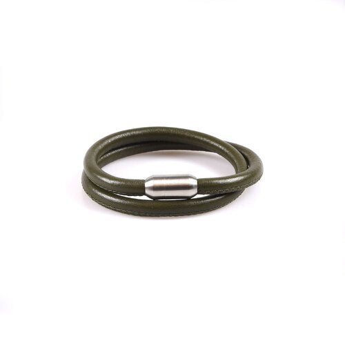 Infinity Collection - Fine Olive Leather Bracelet