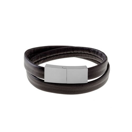 Memories Collection - Black Leather Bracelet