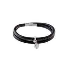 Load image into Gallery viewer, Atlantis Collection - Black Leather &amp; Pearl Bracelet
