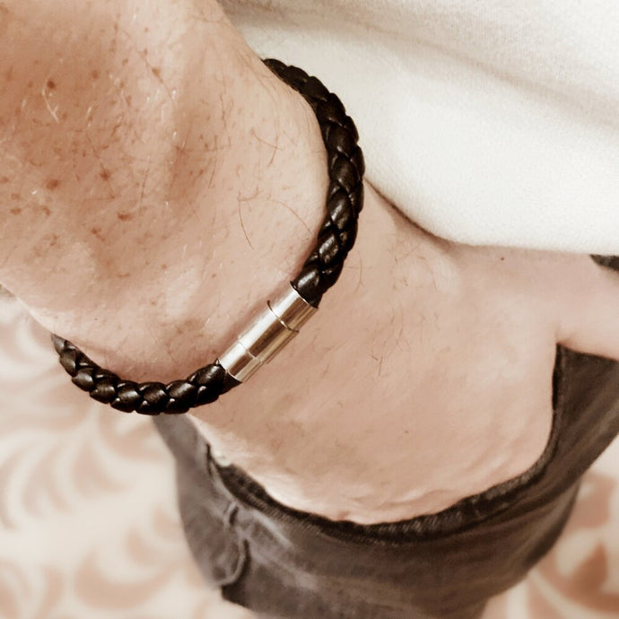 Twisted Sisters - Black Woven Leather Bracelet