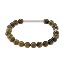 Load image into Gallery viewer, Emerald Forest - Olive Green Leather &amp; Jasper Bracelets
