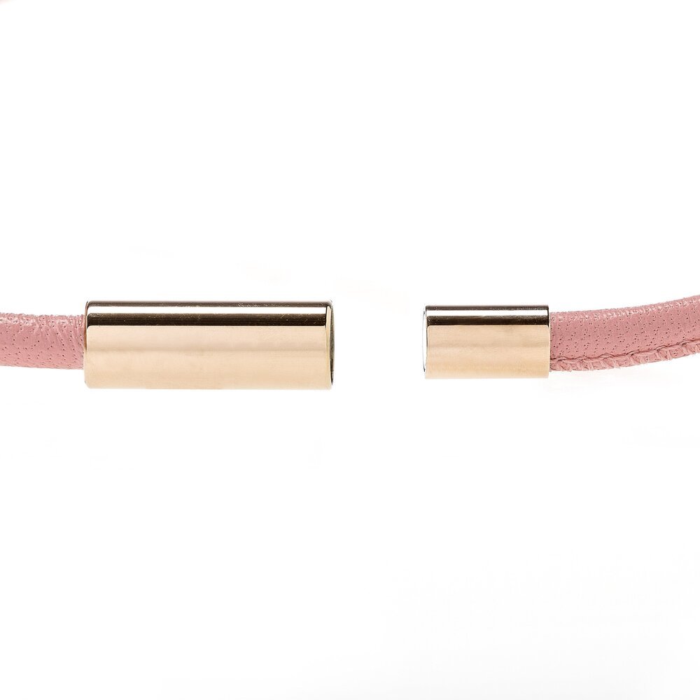 Harmony - Rose Quartz & Pink Leather Bracelet
