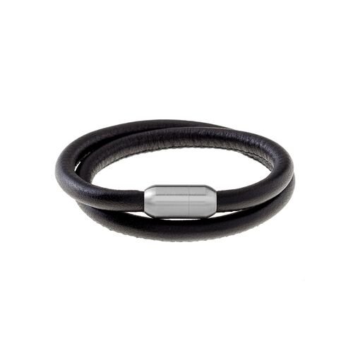 Infinity Collection - Black Leather Bracelet