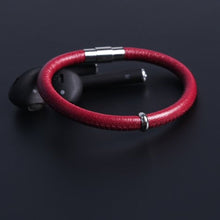 Load image into Gallery viewer, Everyday Collection - Red Leather &amp; Stainless Bracelet
